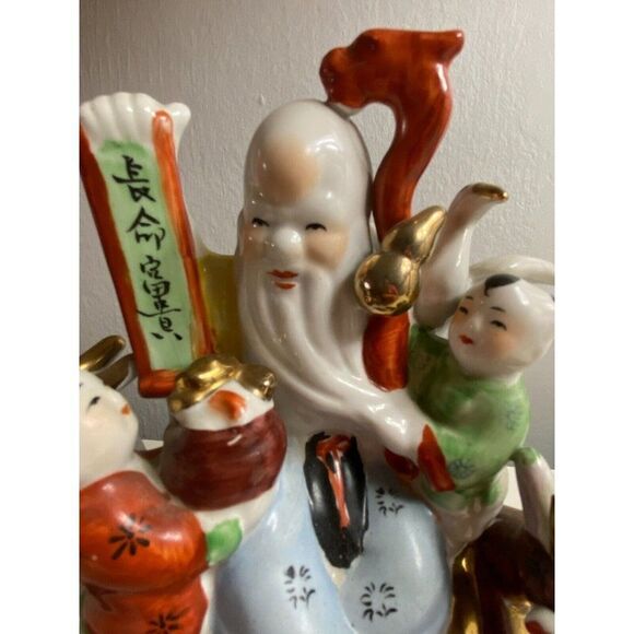 Vintage Asian Porcelain Fertility Figurine Wise Man - Picture 11 of 16